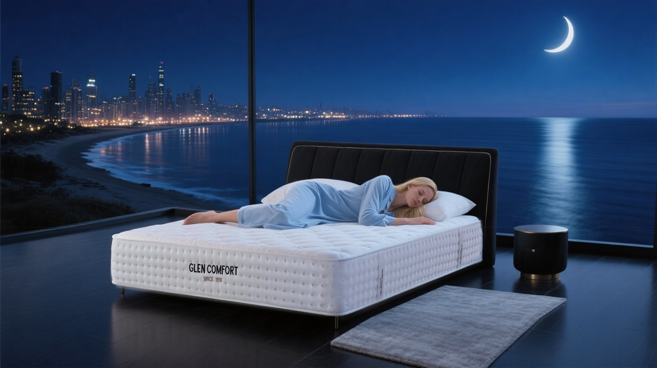 Glen Comfort mattress displayed in a bedroom