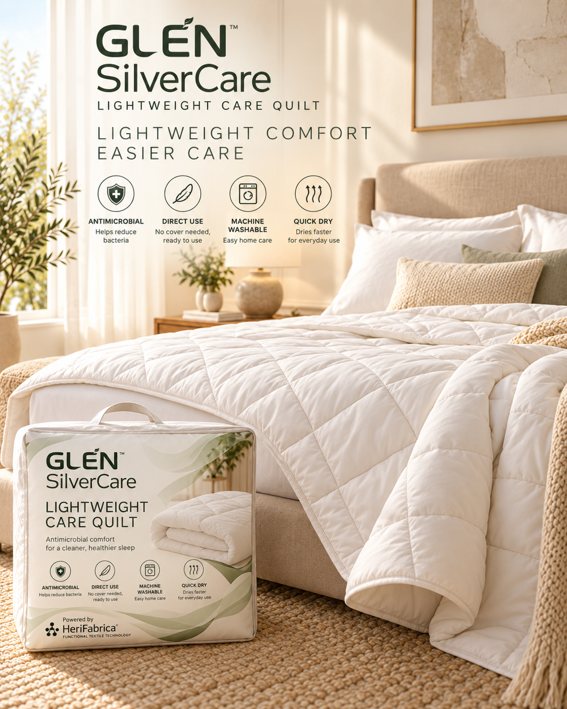 GLEN SilverCare warm ivory care bedding