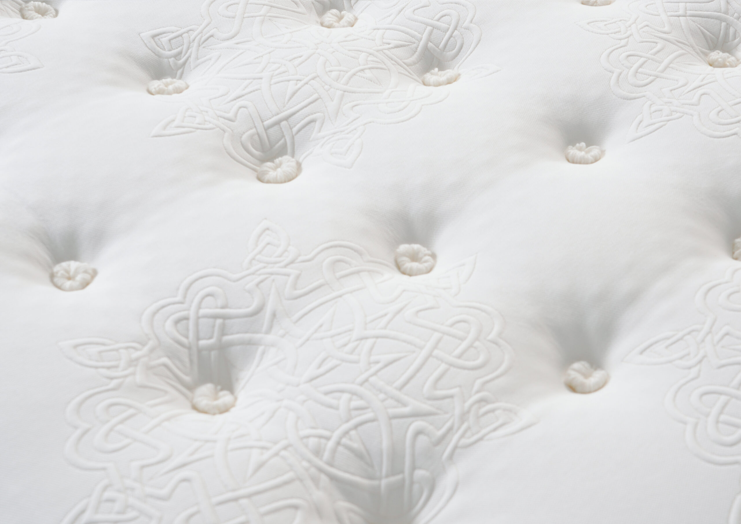 White button-tufted Glen mattress, view 4
