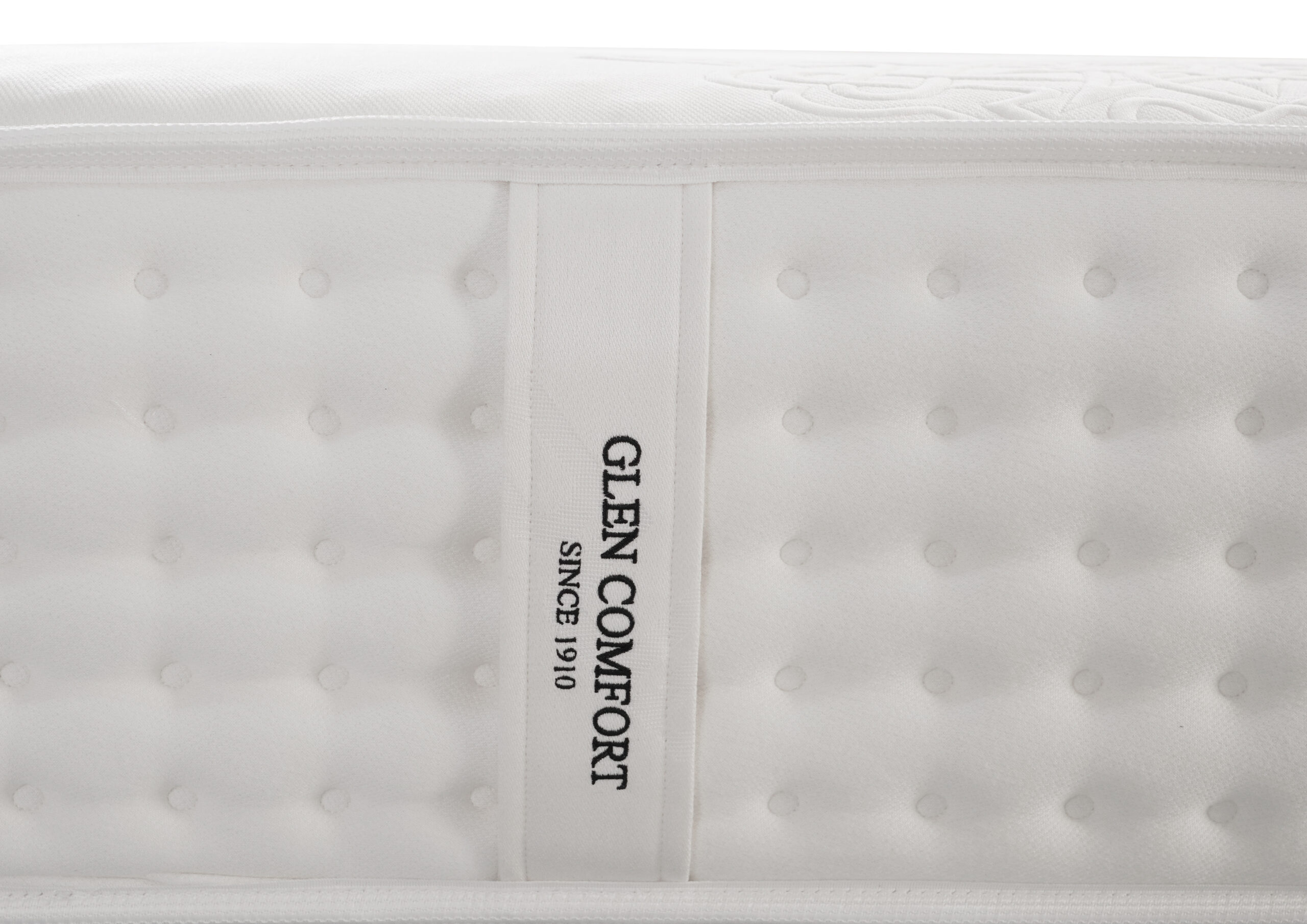 White button-tufted Glen mattress, view 7