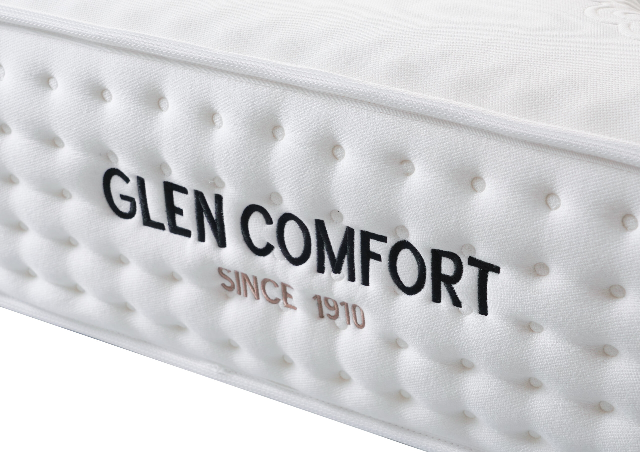 White button-tufted Glen mattress, view 6